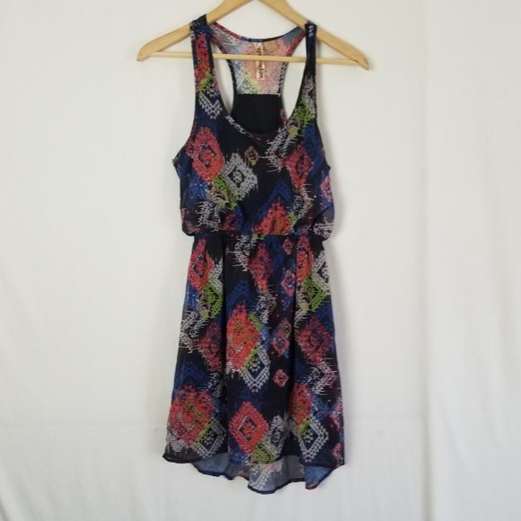 Eyeshadow geometric racerback mini dress size Small (235) - Picture 1 of 8